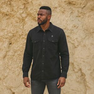 G-STAR Raw Black Button Up Long Sleeve Shirt Top   Mens Size Large